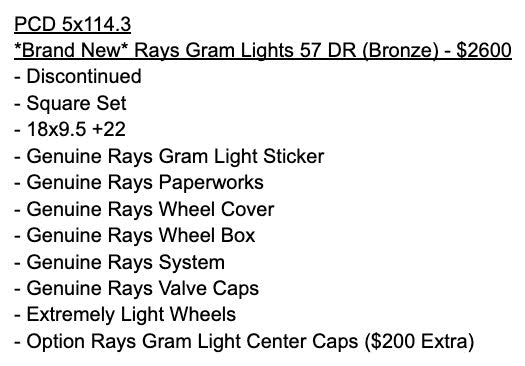 Rays Gram Lights 57 DR (Bronze) - PCD 5x114.3 - 18x9.5 +22