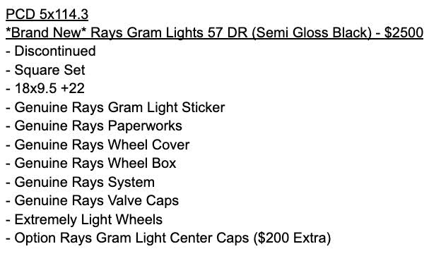 Rays Gram Lights 57 DR (Semi Gloss Black) PCD 5x114.3 - 18x9.5 +22