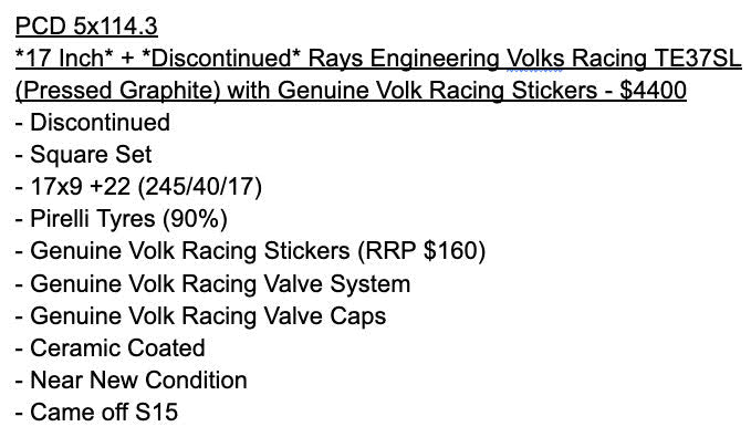 *17 Inch* + *Discontinued* Rays Engineering Volks Racing TE37SL (Pressed Graphite) - 5x114.3 - 17x9 +22 (245/40/17)