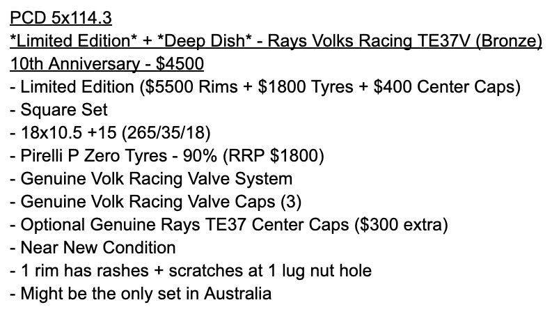*Limited Edition* + *Deep Dish* - Rays Volks Racing TE37V (Bronze) 10th Anniversary - 5x114.3 - 18x10.5 +15 (265/35/18) -