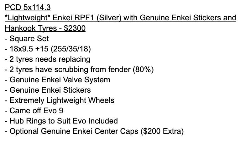*Lightweight* Enkei RPF1 (Silver) with Genuine Enkei Stickers and Hankook Tyres - 5x114.3 - 18x9.5 +15 (255/35/18)