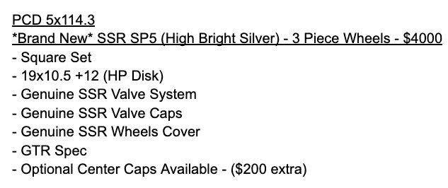 SSR SP5 High Bright Silver | 5x114.3 | 19x10.5 +12 | New | 3 Piece – product photo 10