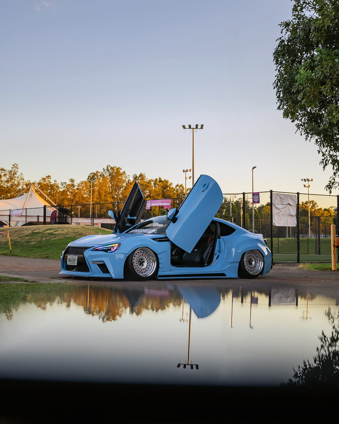 Blue modified coupe - HausofWheels wheel fitment guides