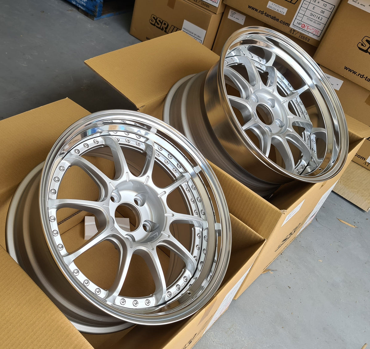 SSR Professor SP5 High Bright Silver 18x9 +19 HP and 18x10 +24 SL 5x114.3