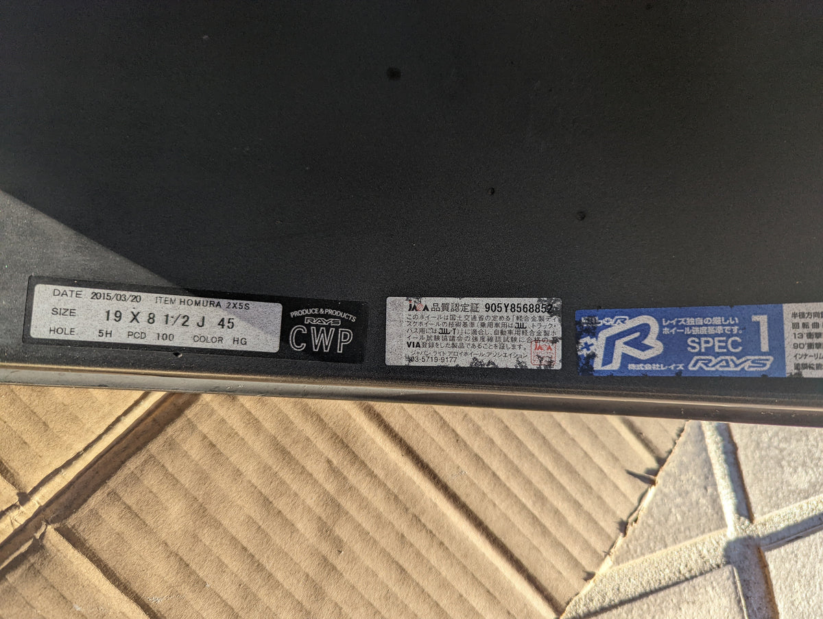RAYS Homura 2x5s with RAYS Center Caps