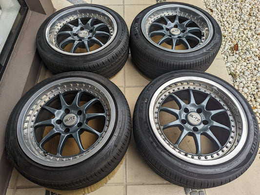 
Blitz 01 CX Edition Multi Piece JDM Wheels with Genuine Blitz Center Caps - 5x114.3 - 17x9 +22