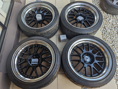 SSR Professor MS1 (Flat Black Polished Lips) - 3 Piece Wheels - 5x114.3 - 18x9.5 +12