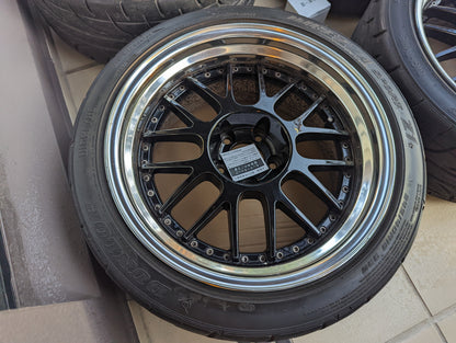 SSR Professor MS1 (Flat Black Polished Lips) - 3 Piece Wheels - 5x114.3 - 18x9.5 +12