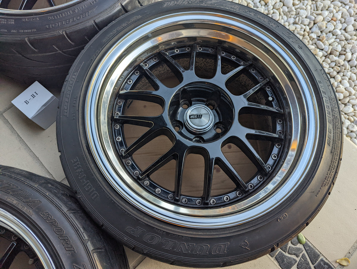 SSR Professor MS1 (Flat Black Polished Lips) - 3 Piece Wheels - 5x114.3 - 18x9.5 +12