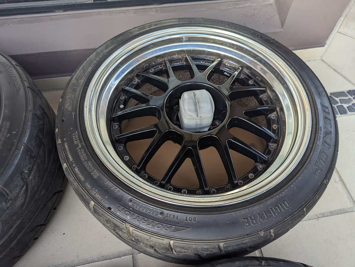 SSR Professor MS1 (Flat Black Polished Lips) - 3 Piece Wheels - 5x114.3 - 18x9.5 +12