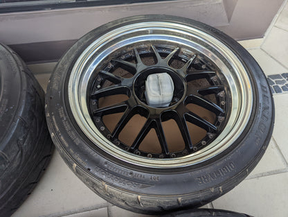 SSR Professor MS1 (Flat Black Polished Lips) - 3 Piece Wheels - 5x114.3 - 18x9.5 +12