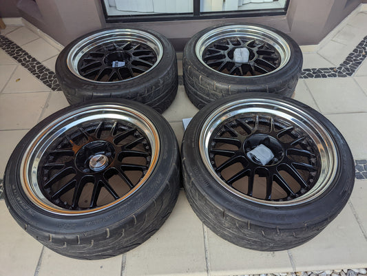 SSR Professor MS1 (Flat Black Polished Lips) - 3 Piece Wheels - 5x114.3 - 18x9.5 +12