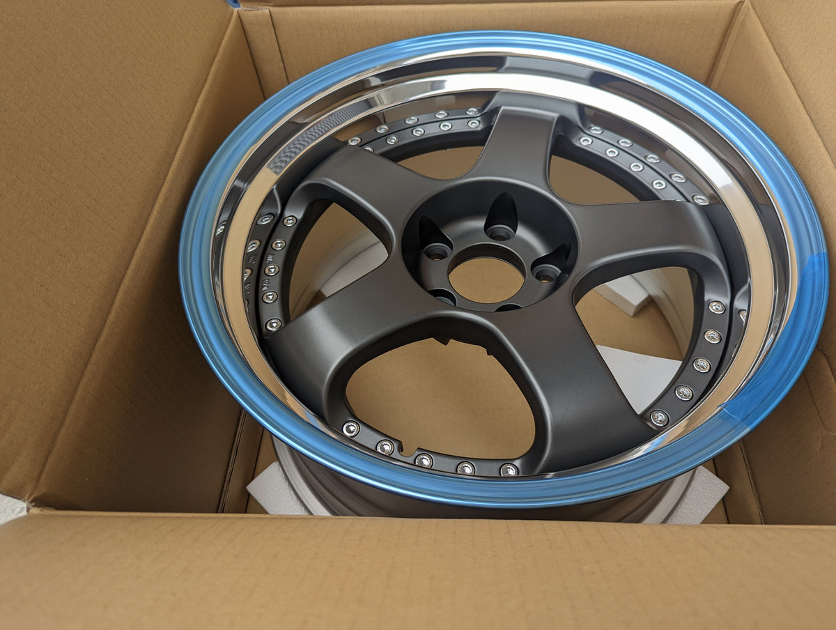 SSR SP1 (Flat Gunmetal/Gloss Black) - 3 Piece Wheels - 5x114.3 - 18x9.5 +25
