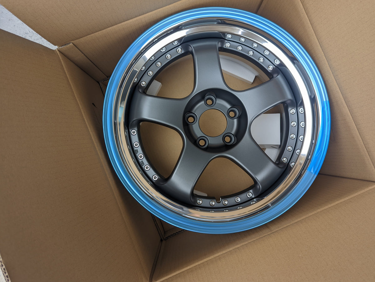SSR SP1 (Flat Gunmetal/Gloss Black) - 3 Piece Wheels - 5x114.3 - 18x9.5 +25
