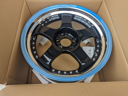 SSR SP1 (Flat Gunmetal/Gloss Black) - 3 Piece Wheels - 5x114.3 - 18x9.5 +25
