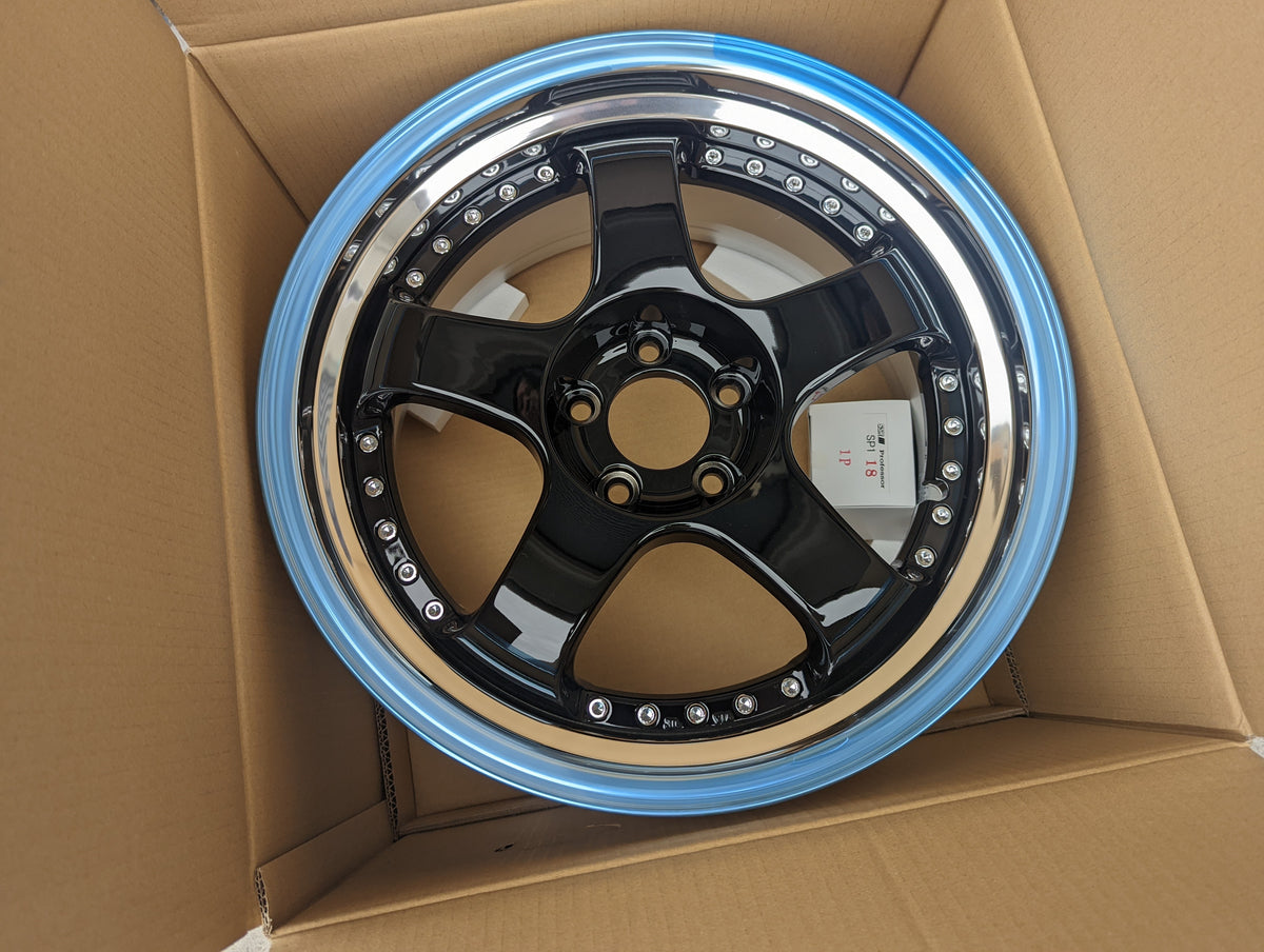 SSR SP1 (Flat Gunmetal/Gloss Black) - 3 Piece Wheels - 5x114.3 - 18x9.5 +25