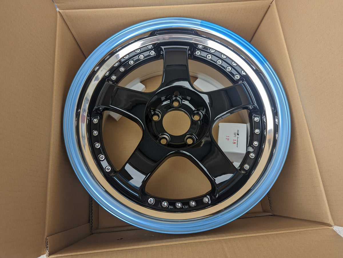 SSR SP1 (Flat Gunmetal/Gloss Black) - 3 Piece Wheels - 5x114.3 - 18x9.5 +25