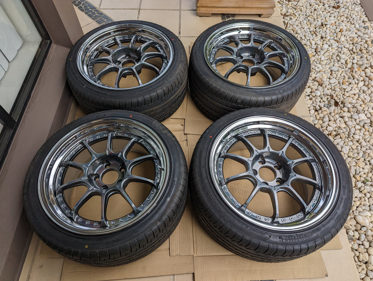SSR SP5 (Spectrum Silver) 3 Pieces Wheels with Brand New Achilles Tyre ...