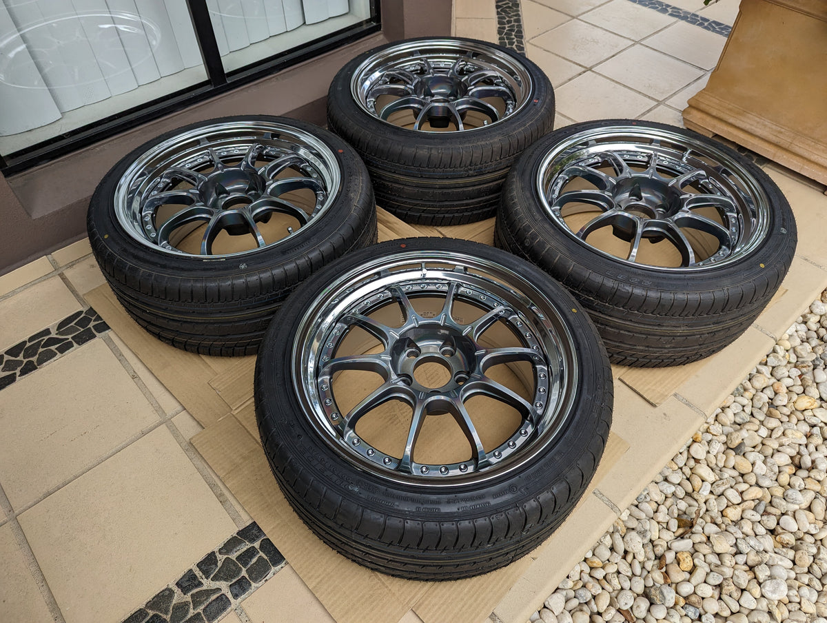 SSR SP5 (Spectrum Silver) 3 Pieces Wheels with Brand New Achilles Tyres