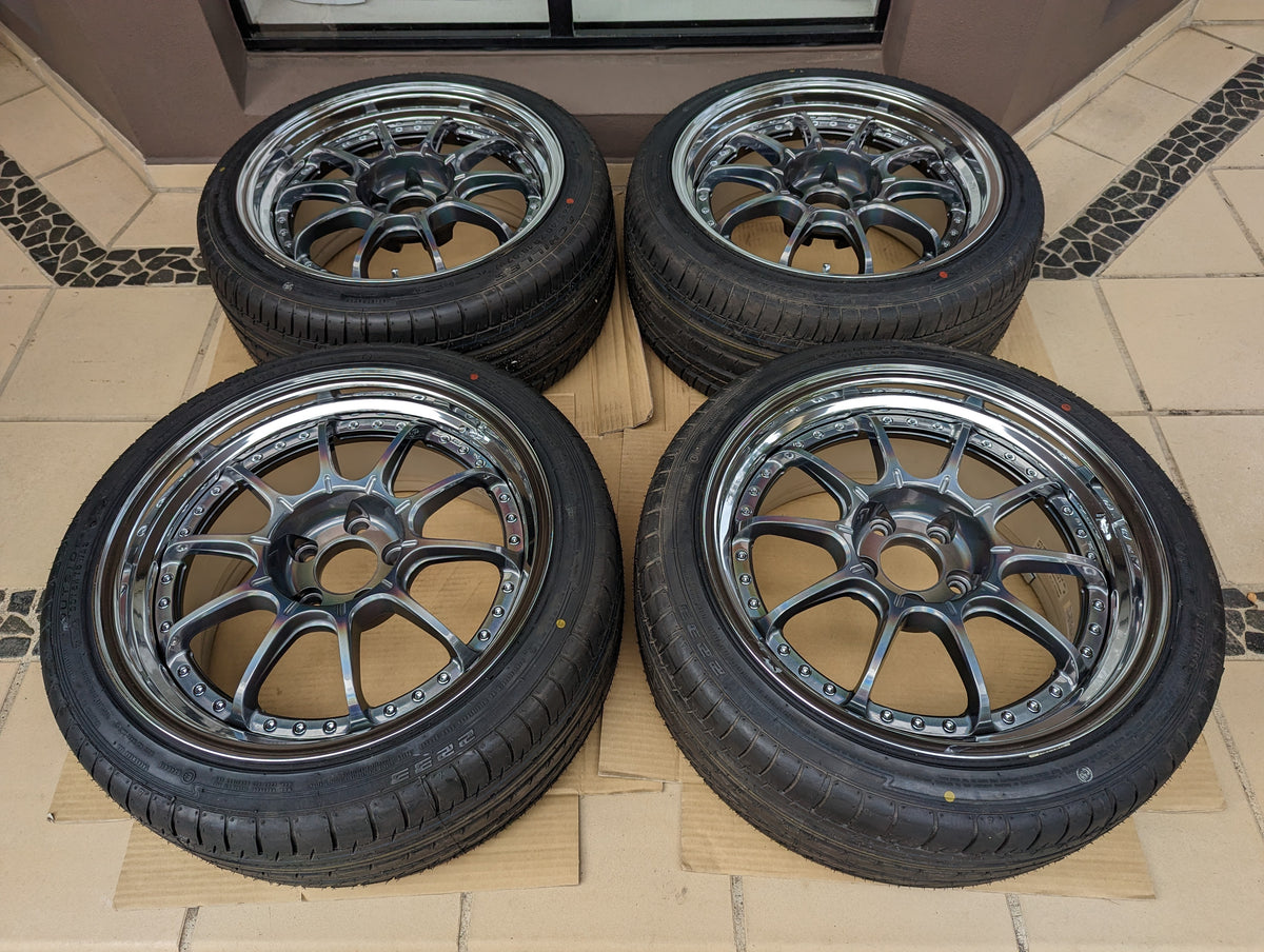 SSR SP5 (Spectrum Silver) 3 Pieces Wheels with Brand New Achilles Tyres