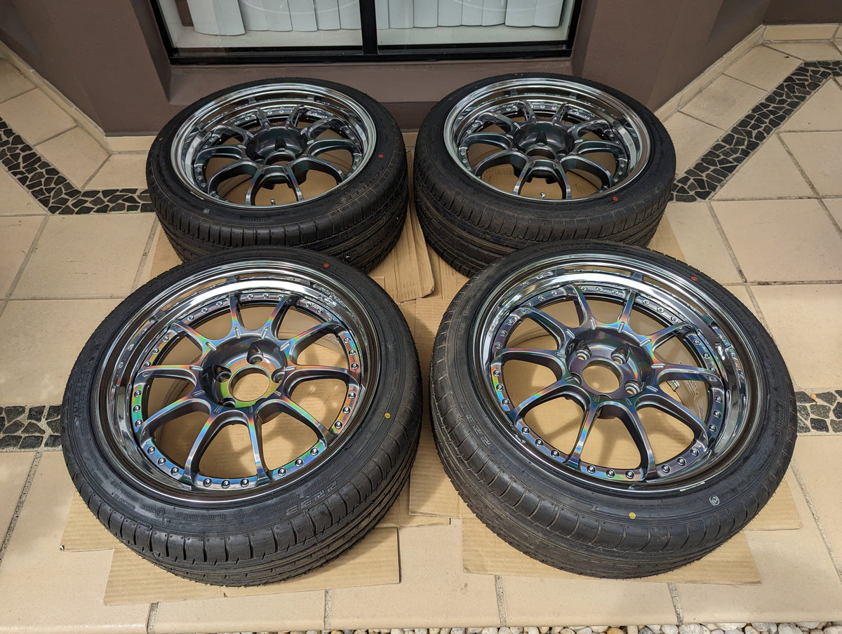 SSR SP5 (Spectrum Silver) 3 Pieces Wheels with Brand New Achilles Tyres
