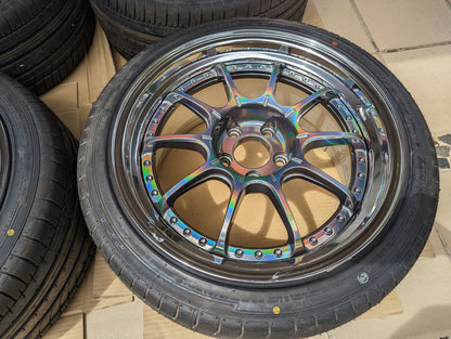 SSR SP5 (Spectrum Silver) 3 Pieces Wheels with Brand New Achilles Tyres
