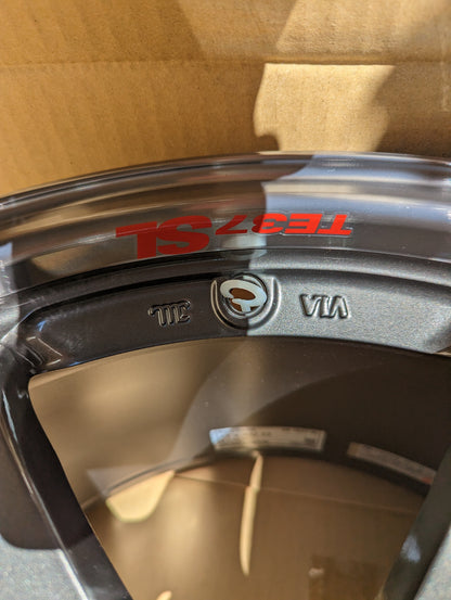 PAIR RAYS Volk Racing TE37SL with Genuine Volk Racing Stickers - 5x114.3 - 17x9 +22