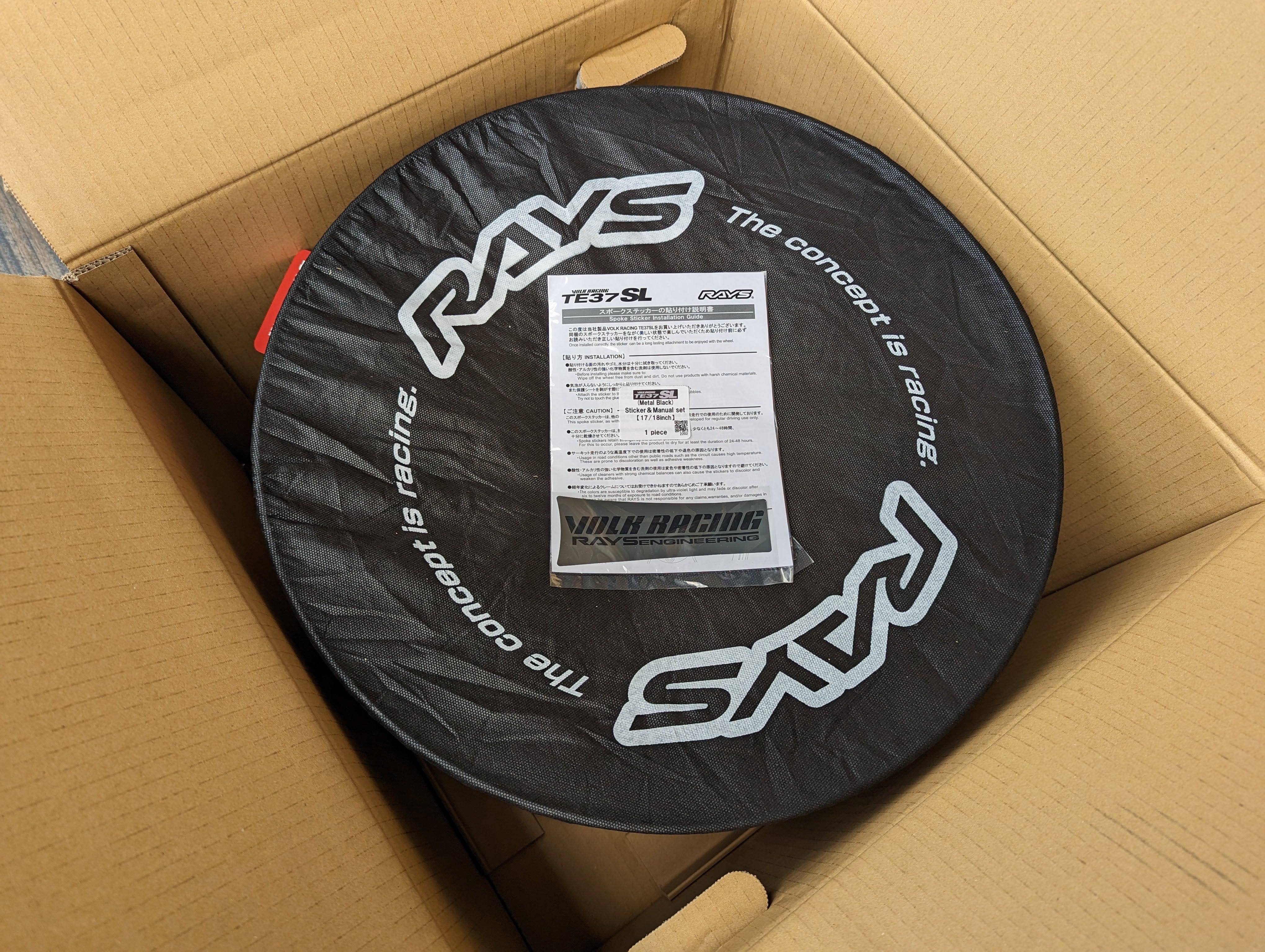 Rays Volks Racing TE37SL (Pressed Black) with Genuine Volk Racing Stickers