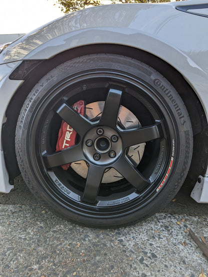 Rays Volks Racing TE37 Black Edition Ill with Genuine Volk Racing Stickers and Continental Tyres