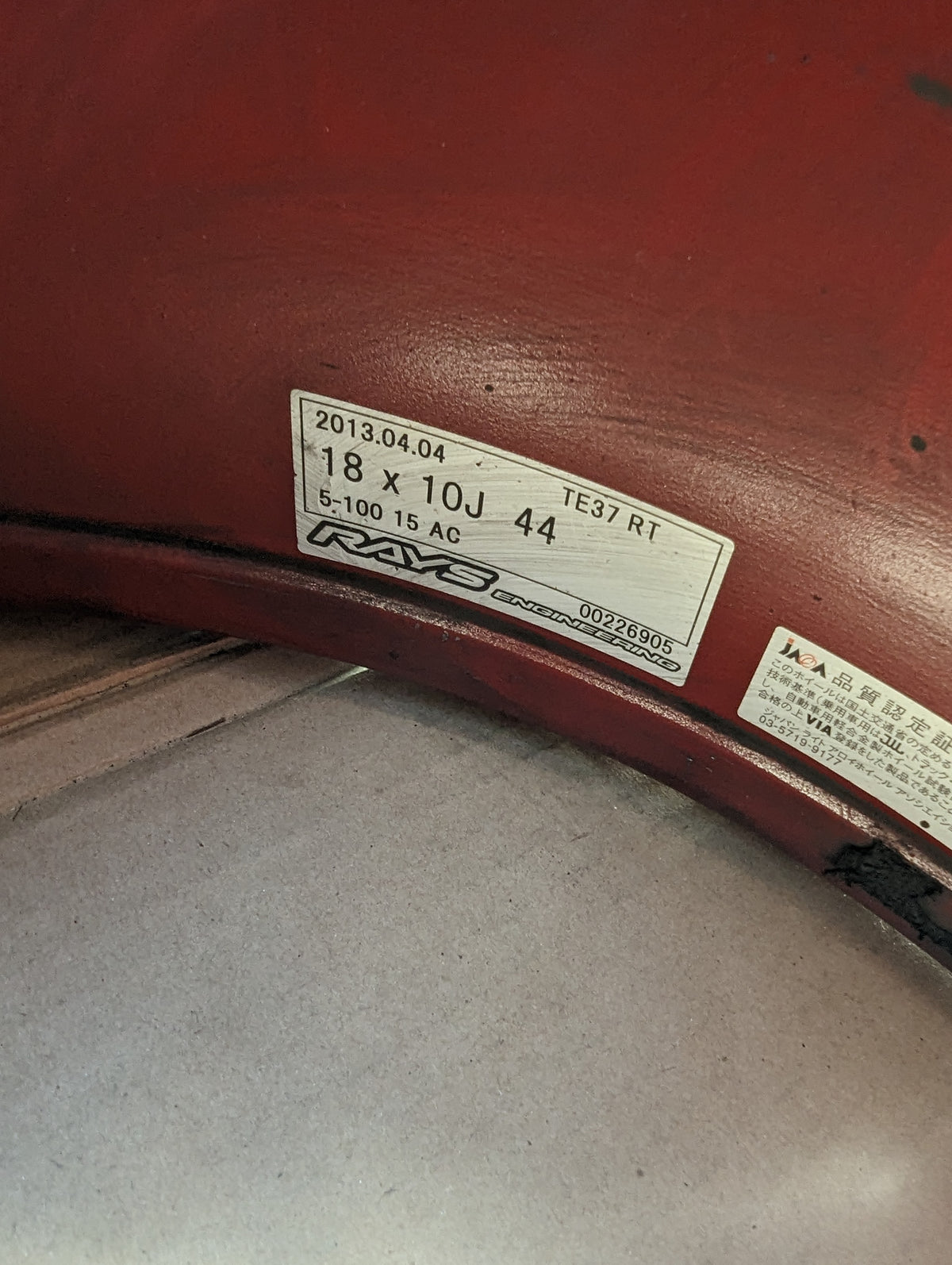 Rays Engineering Volk Racing TE37RT (Burning Red) - 5x100 - 18x10 +44