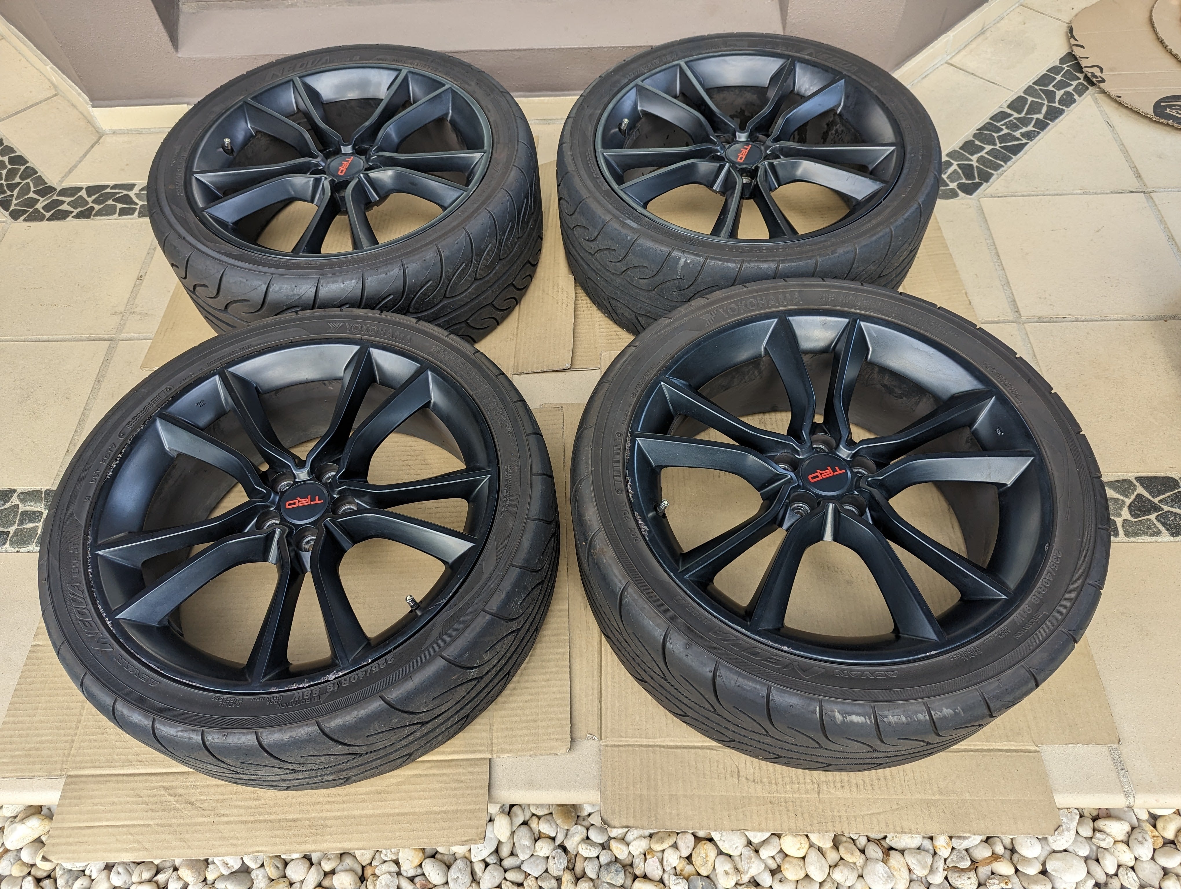 Trd Rays Rims TRD Wheels with Near New Yokohama AD08R and Genuine TRD Center Caps ...