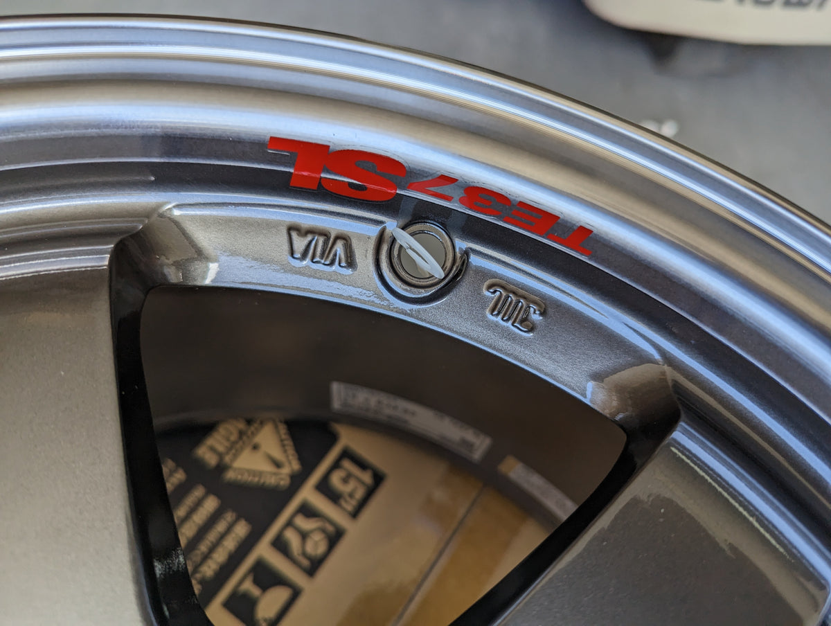 Rays Engineering Volks Racing TE37SL with Genuine Volk Racing Stickers ...