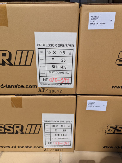 SSR SP5 Flat Gunmetal | 5x114.3 | 18x9.5 +25 | New | 3 Piece