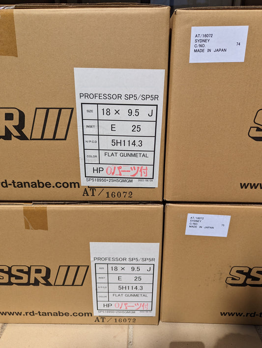SSR SP5 Flat Gunmetal | 5x114.3 | 18x9.5 +25 | New | 3 Piece