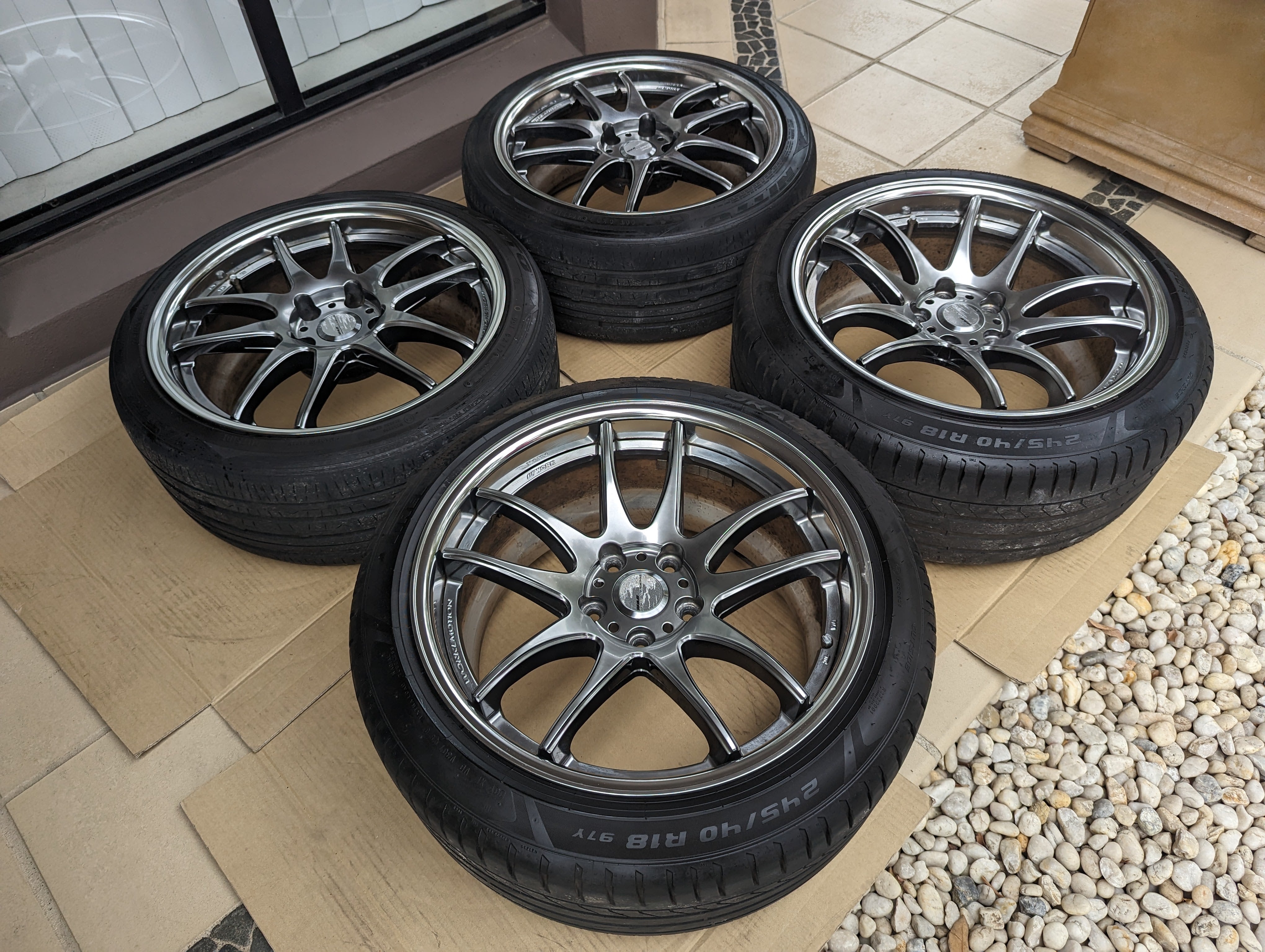 Work Emotion CR2P (Glim Silver) - 2 Piece Wheels with Genuine Work Cen ...