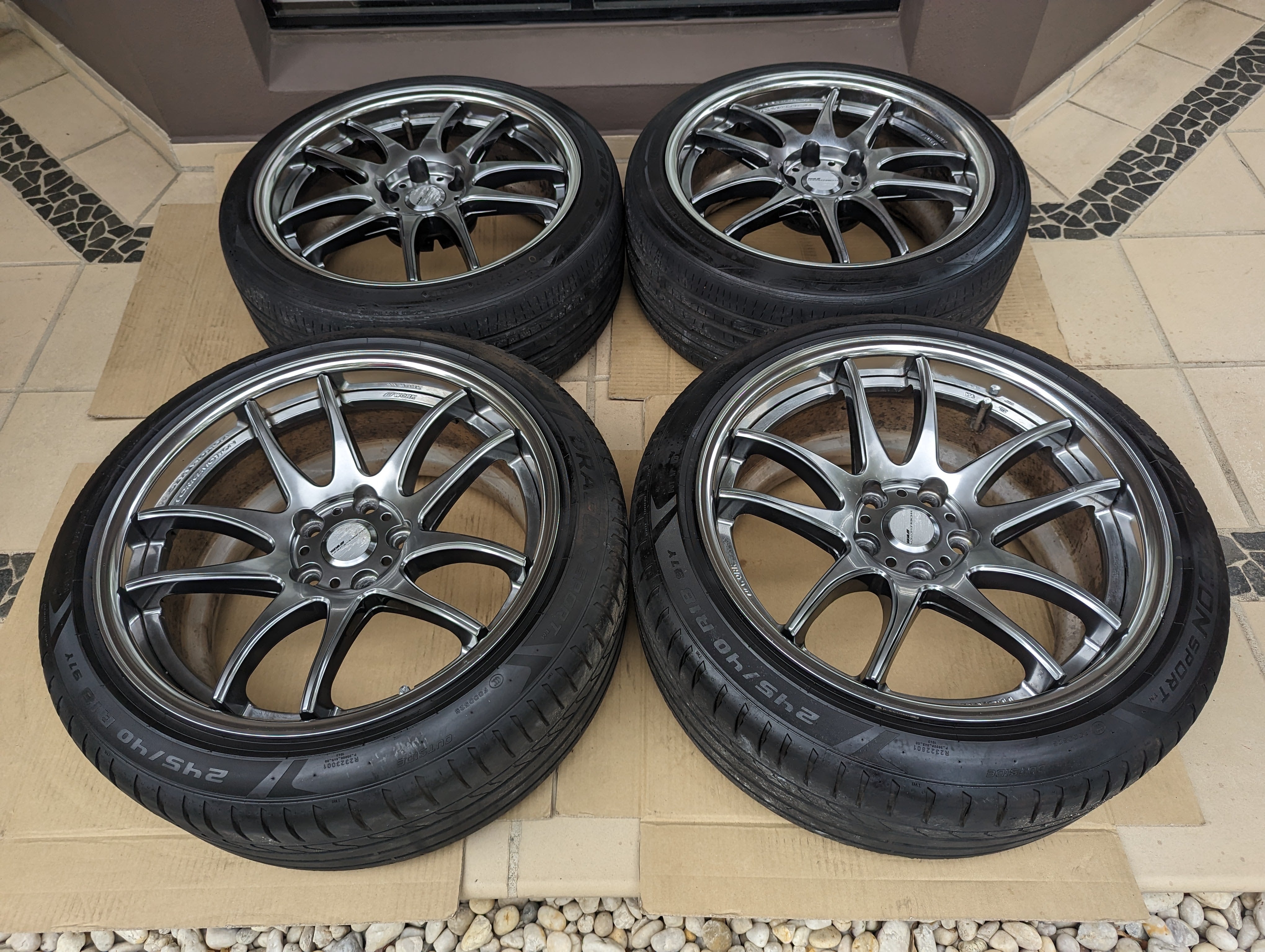 Work Emotion CR2P (Glim Silver) - 2 Piece Wheels with Genuine Work Cen ...