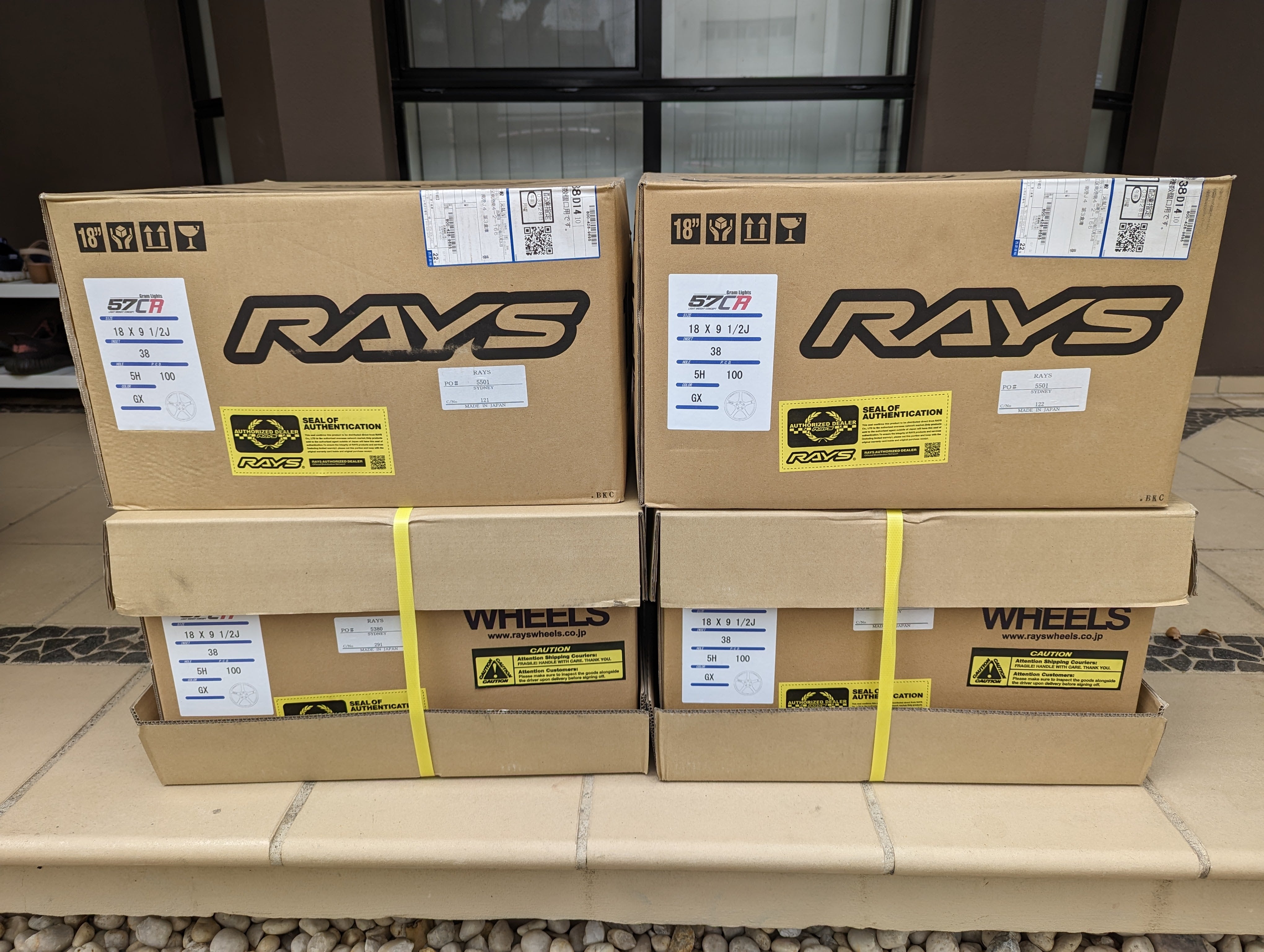 *Brand New* Rays Gram Light 57 CR (Gloss Black) - 5x100 - 18x9.5 +38