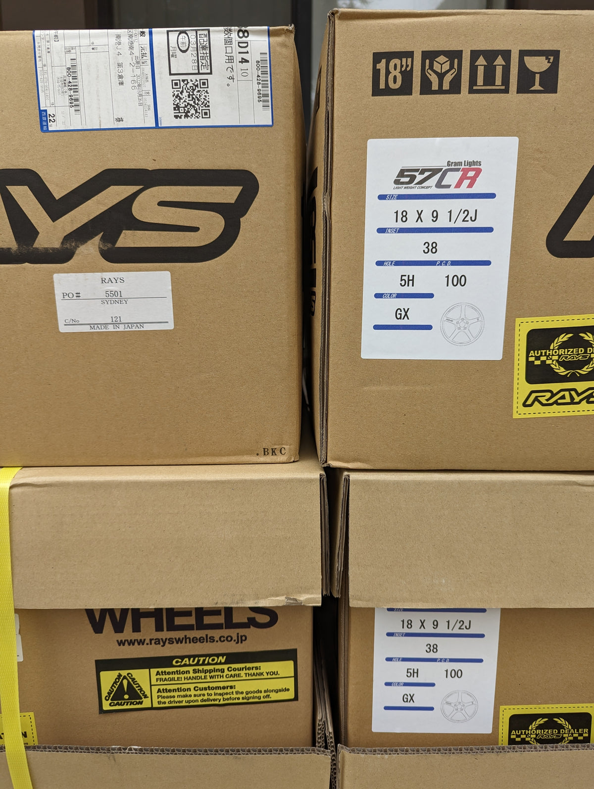 Rays Gram Lights 57 CR Gloss Black | 5x100 | 18x9.5 +38 | New