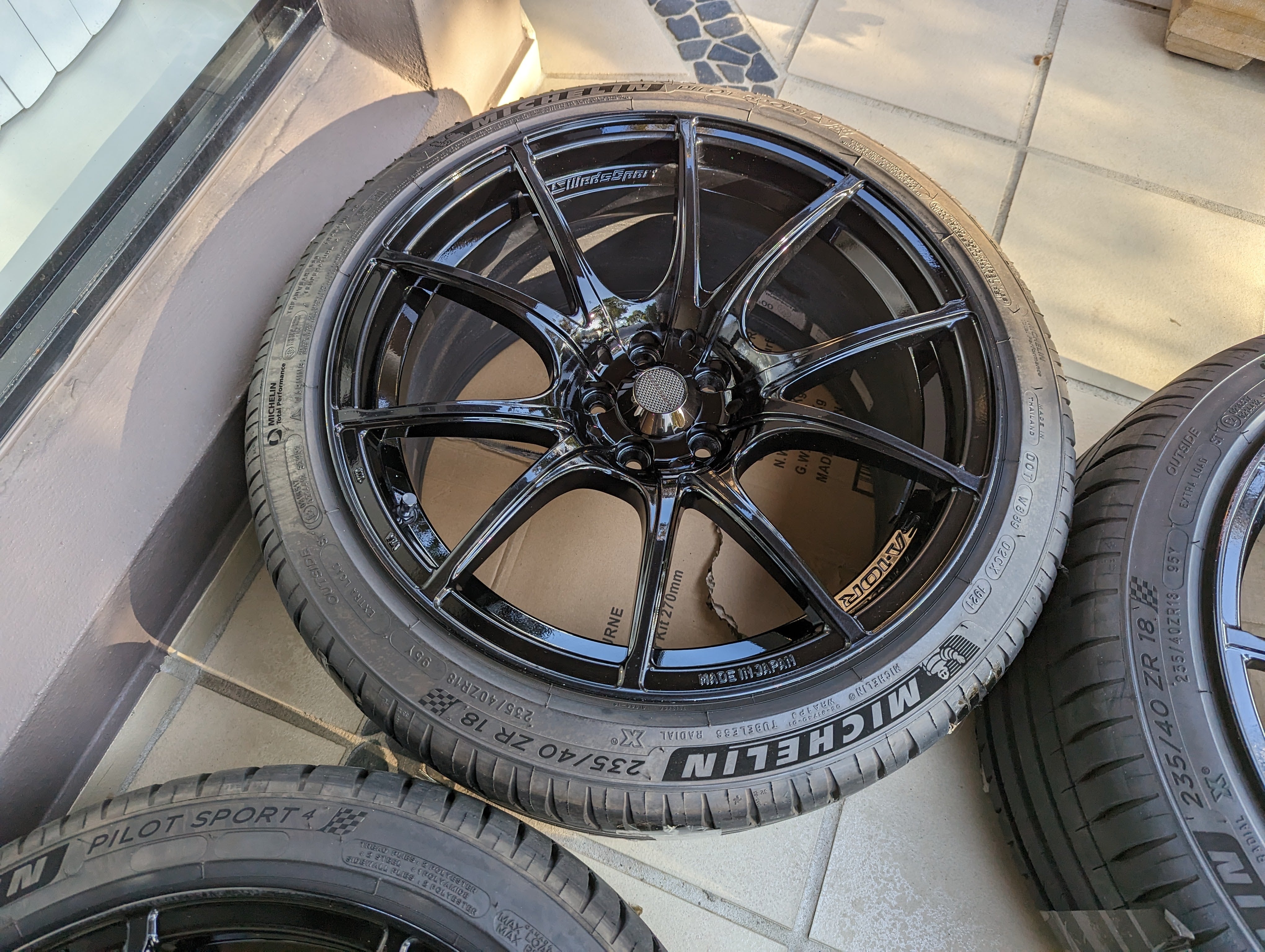 WedsSport SA-IOR (Zebra Black) with Genuine WedsSport Center Caps and Michelin Pilot Sports 4 Tyres