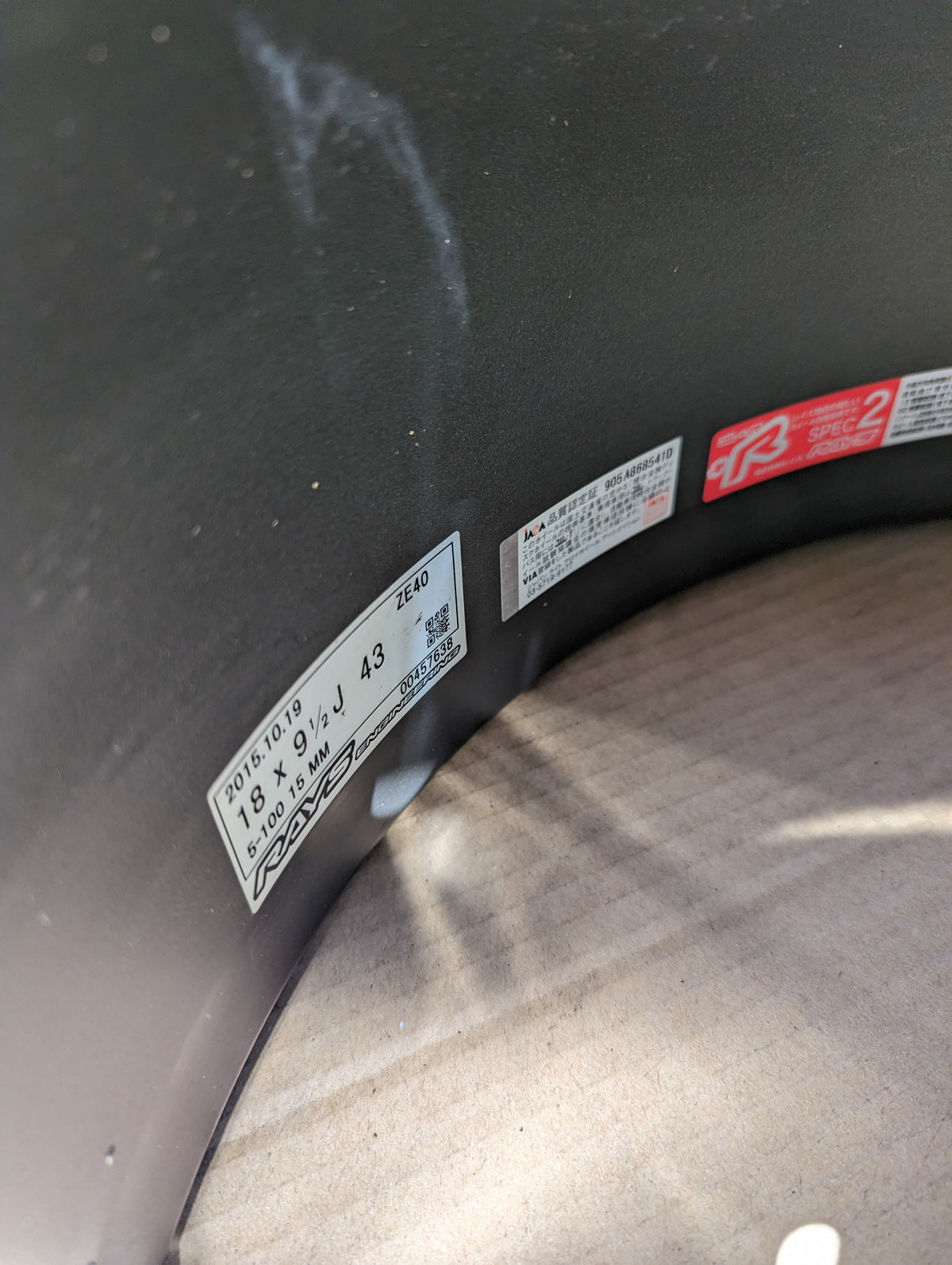 Rays Volk Racing ZE40 (Diamond Dark Gunmetal) with Genuine Rays Center Caps and AD08R Tyres - 5x100 - 18x9.5 +43 (255/35/18)