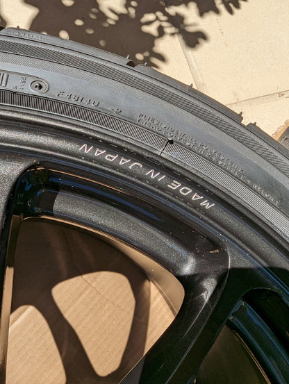 Rays Volk Racing ZE40 (Diamond Dark Gunmetal) with Genuine Rays Center Caps and AD08R Tyres - 5x100 - 18x9.5 +43 (255/35/18)