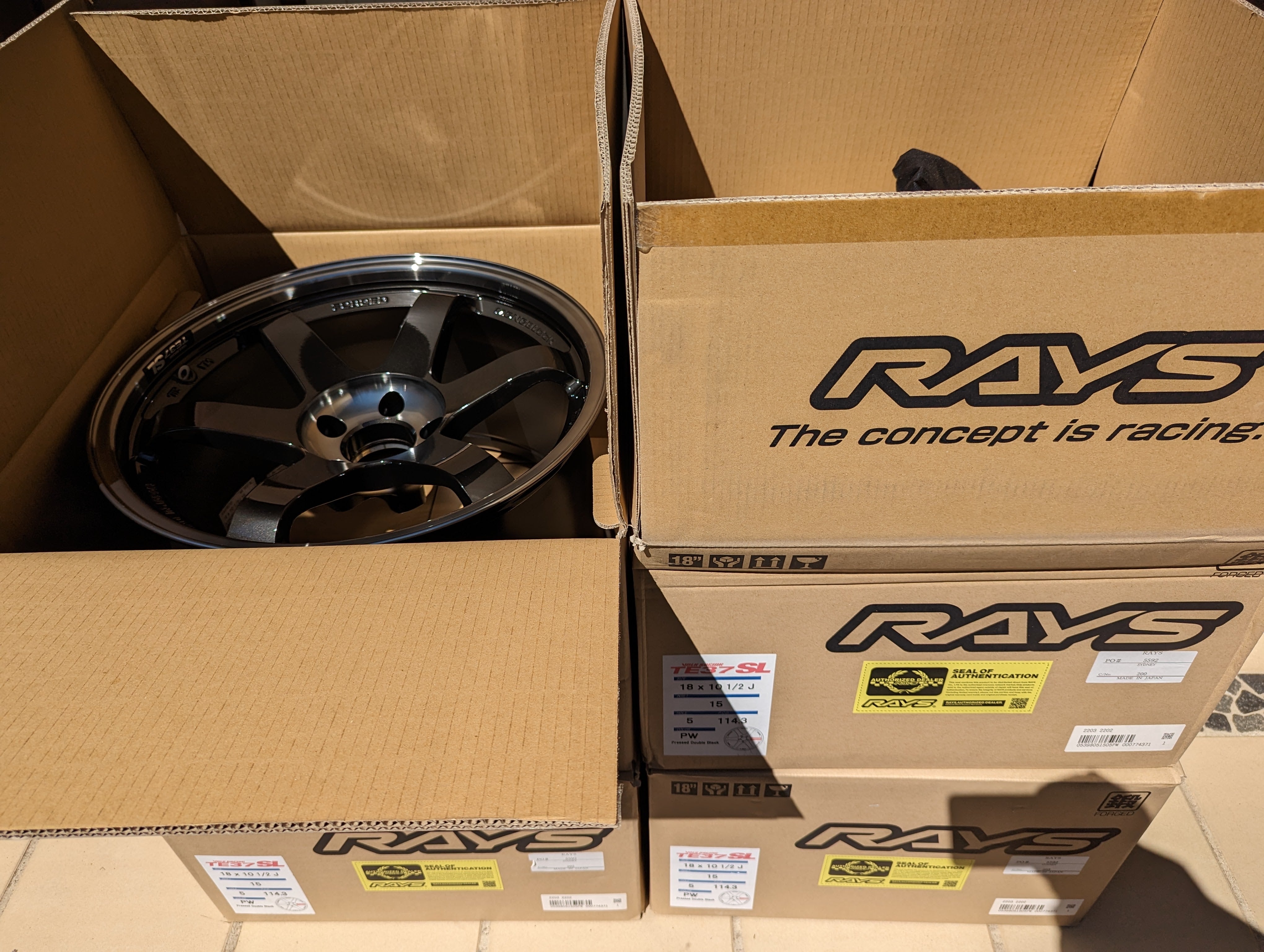 Rays Engineering Volks Racing TE37SL (Double Pressed Black) - 5x114.3 - 18x10.5 +15