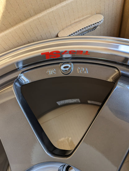 Rays Volk Racing TE37SL Pressed Graphite | 5x114.3 | 18x10.5 +15 | New | Discontinued