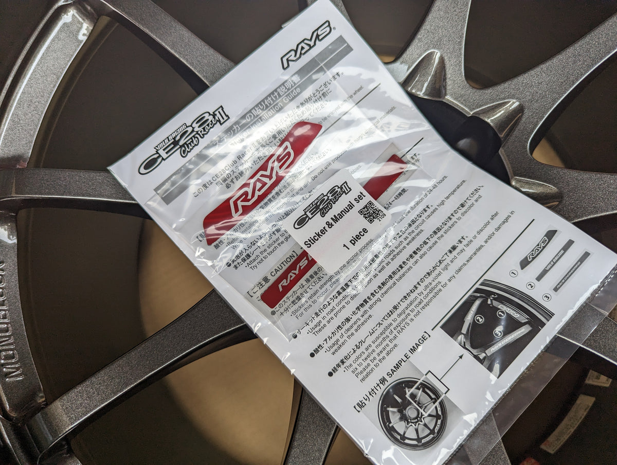 RAYS Volk Racing CE28 Club Racer II Black Edition (Diamond Dark Gunmetal) with Genuine Rays Stickers - 5x114.3 - 18x10.5 +15