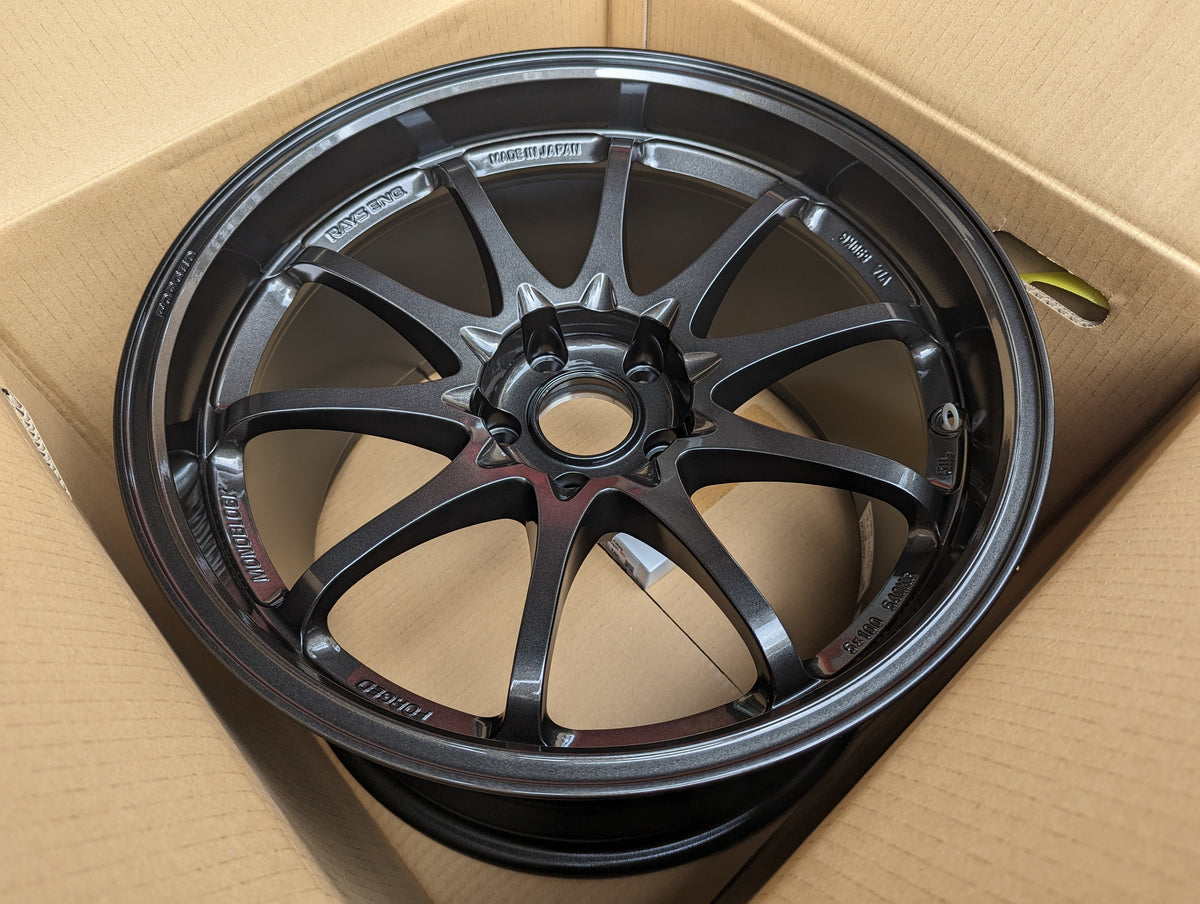RAYS Volk Racing CE28 Club Racer II Black Edition (Diamond Dark Gunmetal) with Genuine Rays Stickers - 5x114.3 - 18x10.5 +15