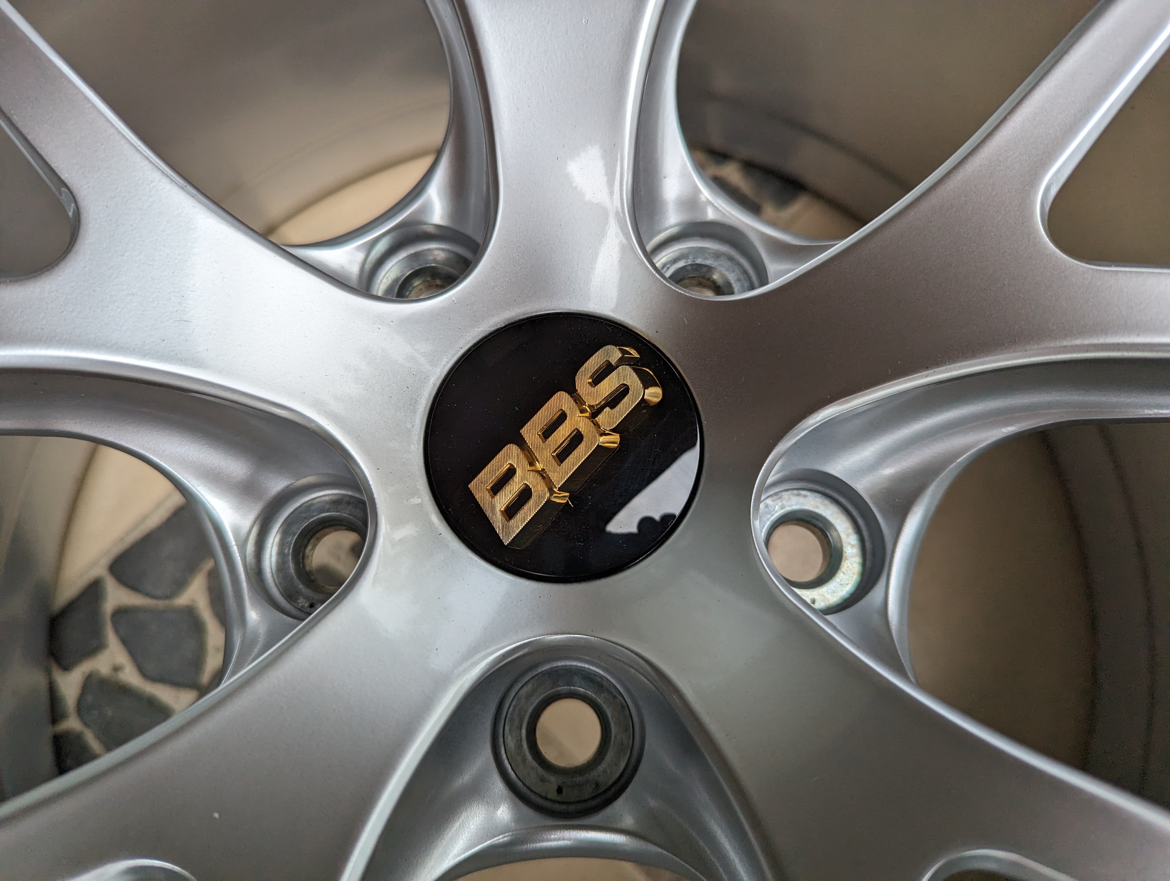 BBS Forged RIA (Diamond Silver) with New Yokohama AD08R Tyres and BBS Center Caps - 5x114.3 - 18x9.5 +35