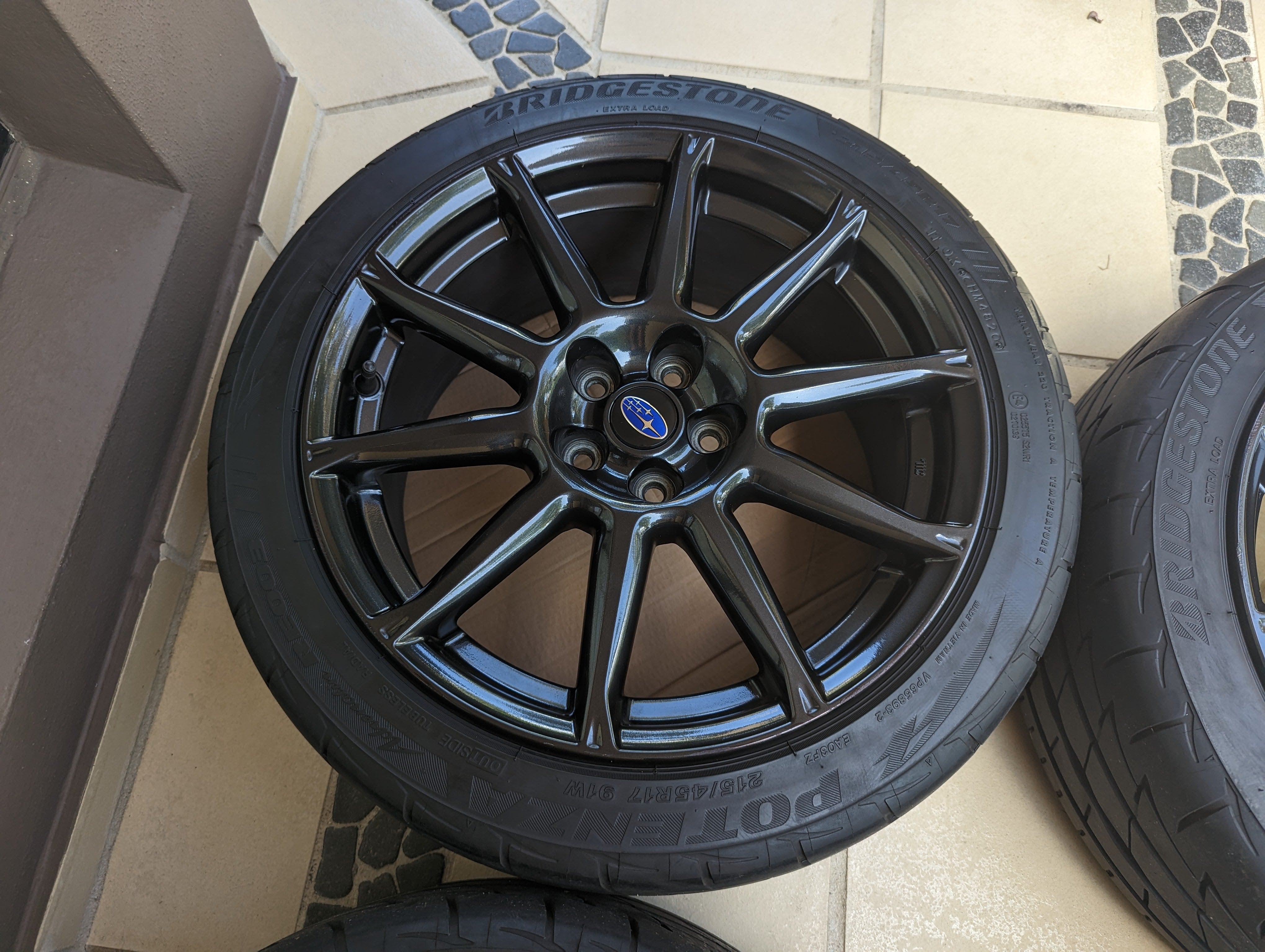 Enkei x Subaru Limited Edition Sports Pack Wheels with Near New Bridgestone RE003 Tyres