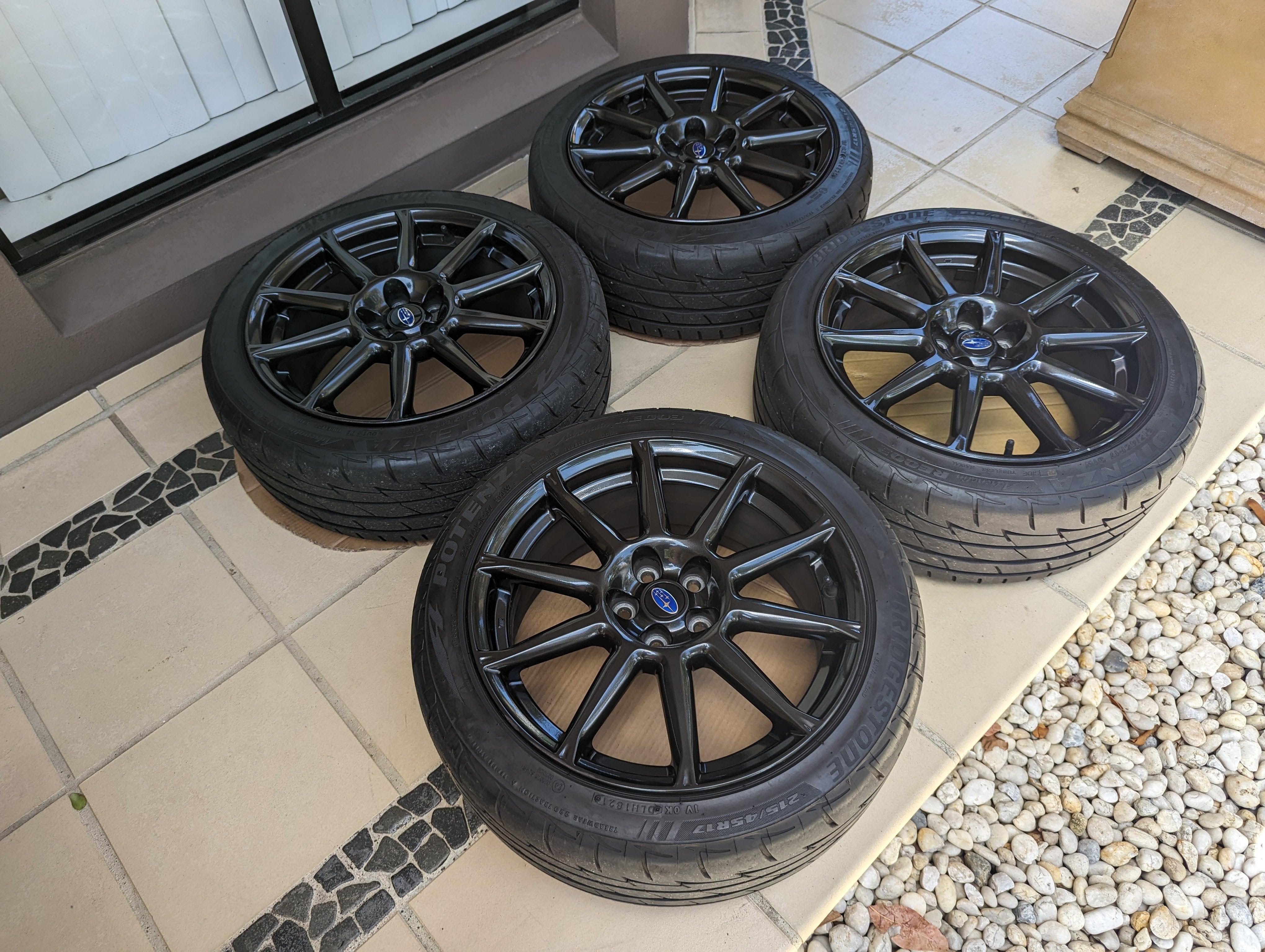 Enkei x Subaru Limited Edition Sports Pack Wheels with Near New Bridgestone RE003 Tyres