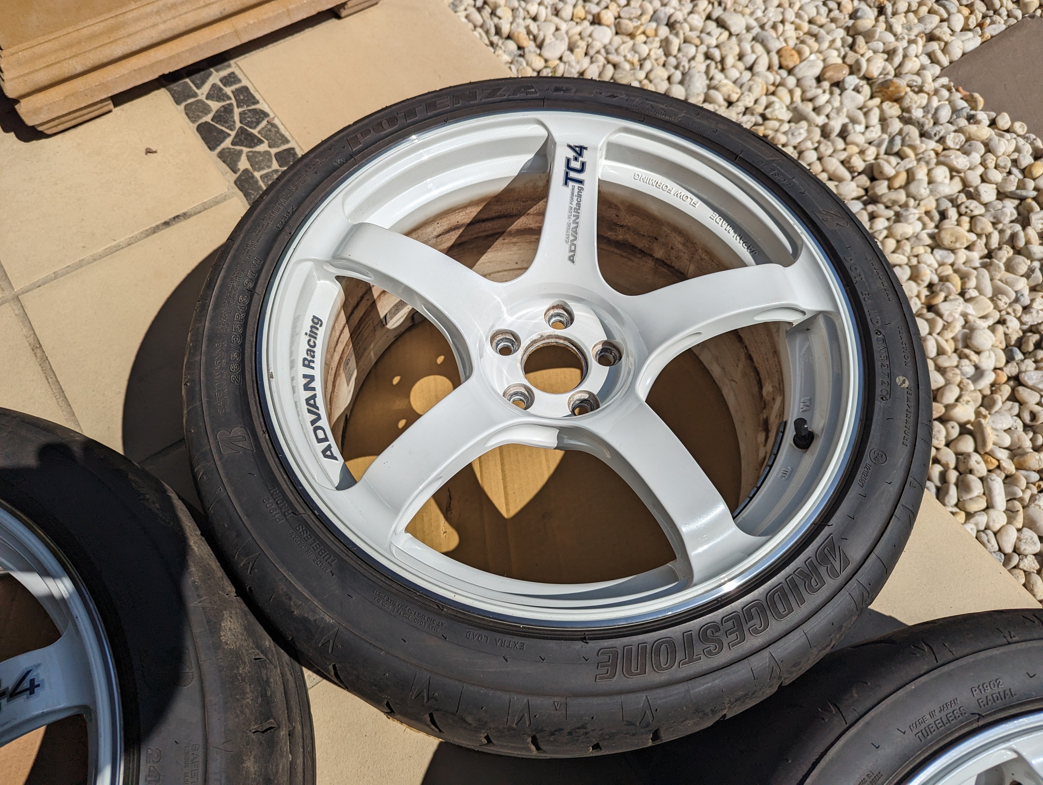 Yokohama Advan Racing TC-4 (Racing White) with Near New Bridgestone RE-71